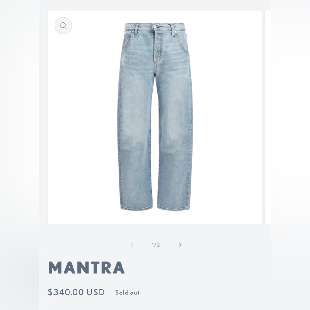Daily Blue by AG Adriano Goldschmied, Mantra Barrel Leg Color Lake. Size 26. NWT